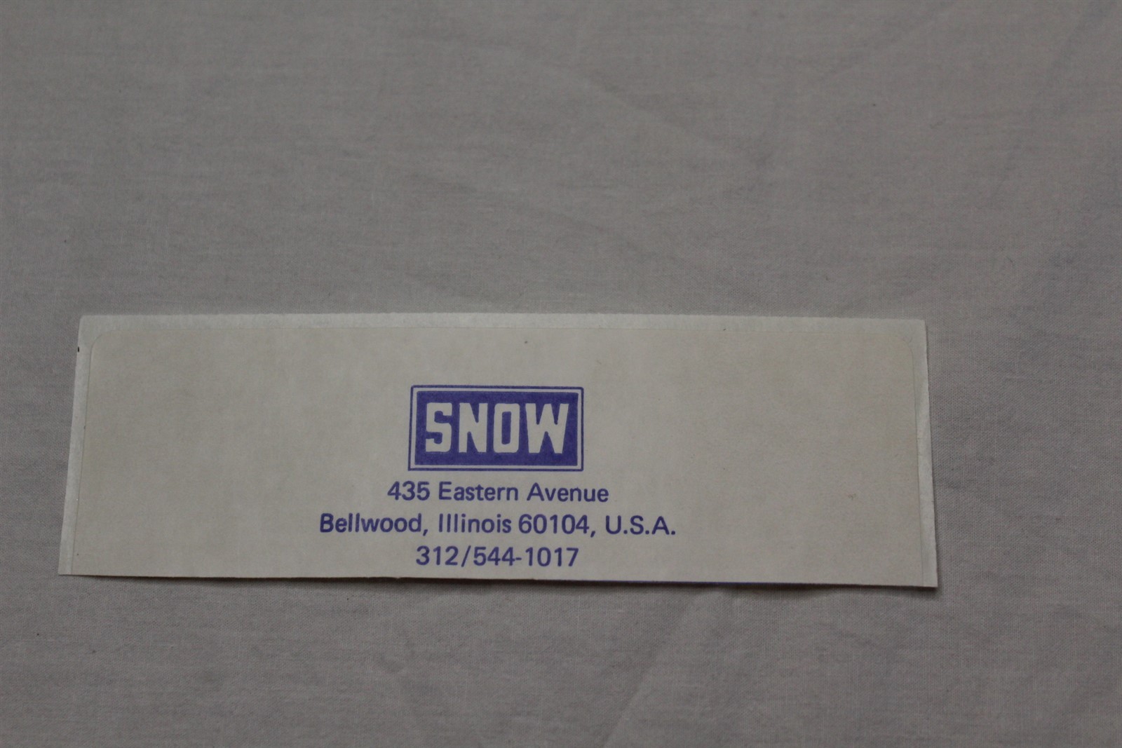 Sticker Decal  Advertising Snow Illinois Decal Label Collectible