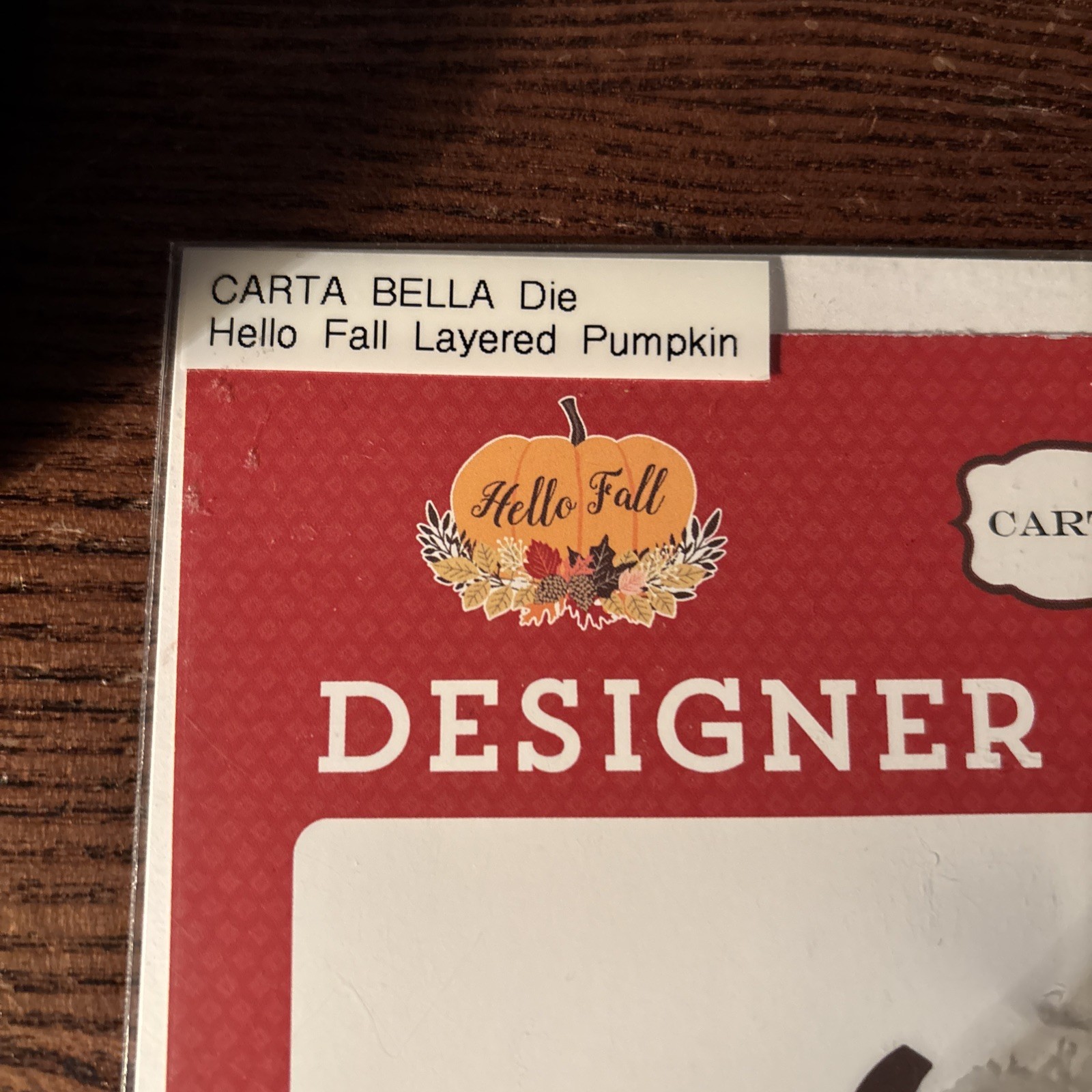 Carts Bella Hello Fall Layered Pumpkin Designer Die Cut.