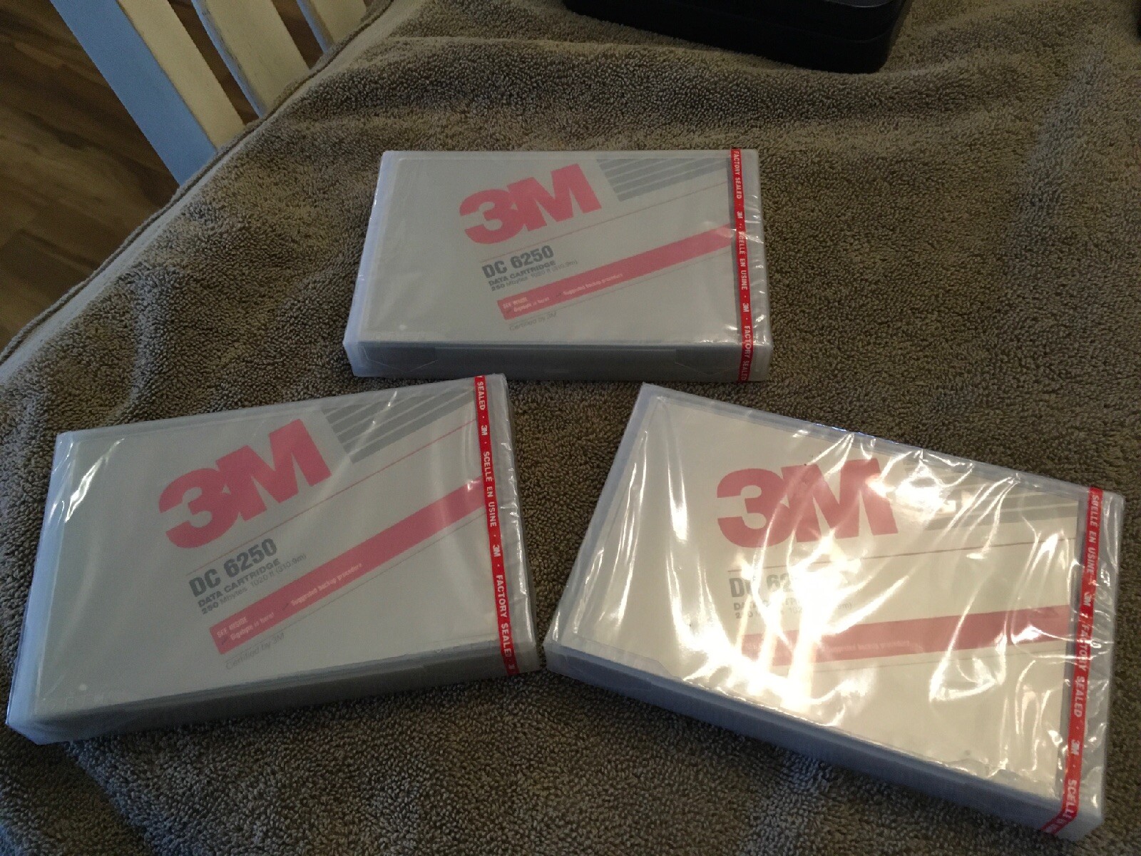 Lot Of 3 Vintage Computer NOS 3M DC 6250 Data Cartridge Sealed 250MB