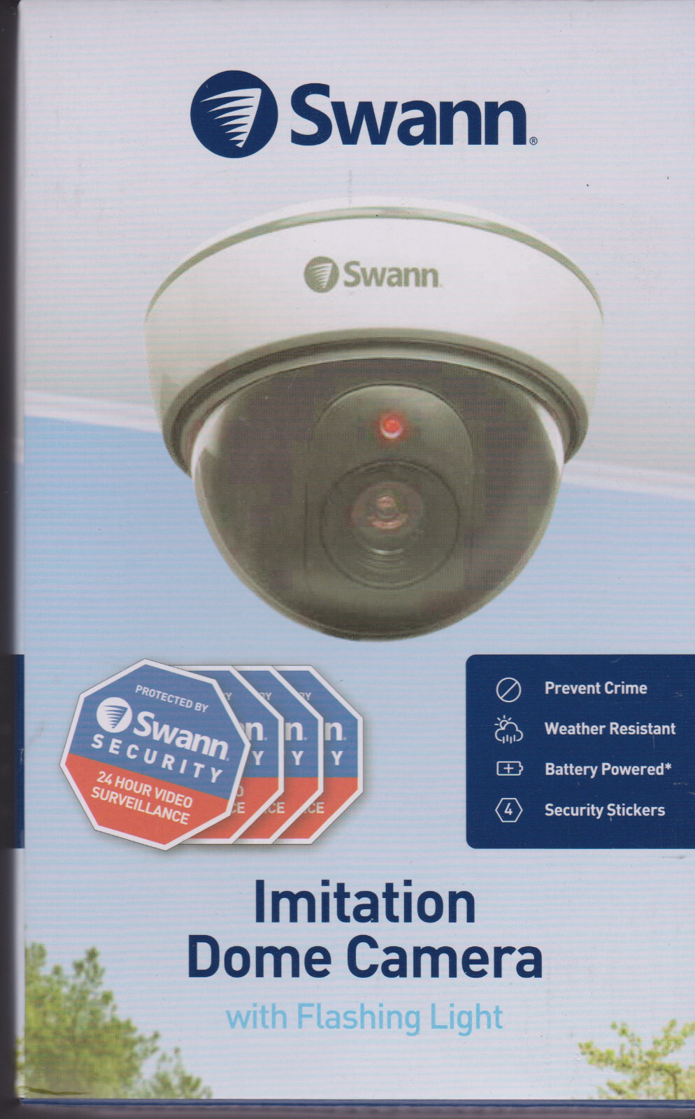 Swann IMITATION DOME CAMERA Security FLASHING LIGHT Home Protection  NEW BOXED