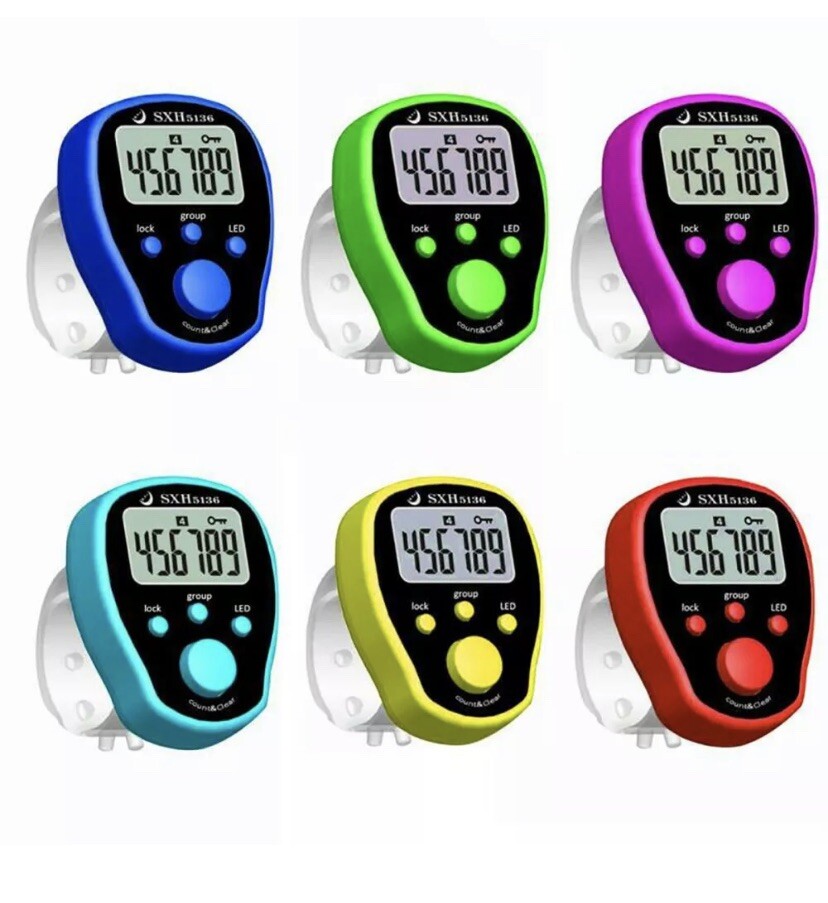 DIGITAL LCD ELECTRONIC FINGER RING HAND TALLY COUNTER TASBEE TASBIH ROW COUNTER