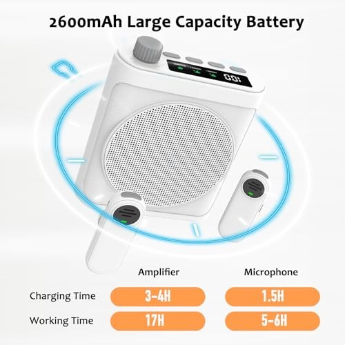 Voice Amplifier Wireless Microphone with Magnetic Lavalier, Portable Voice