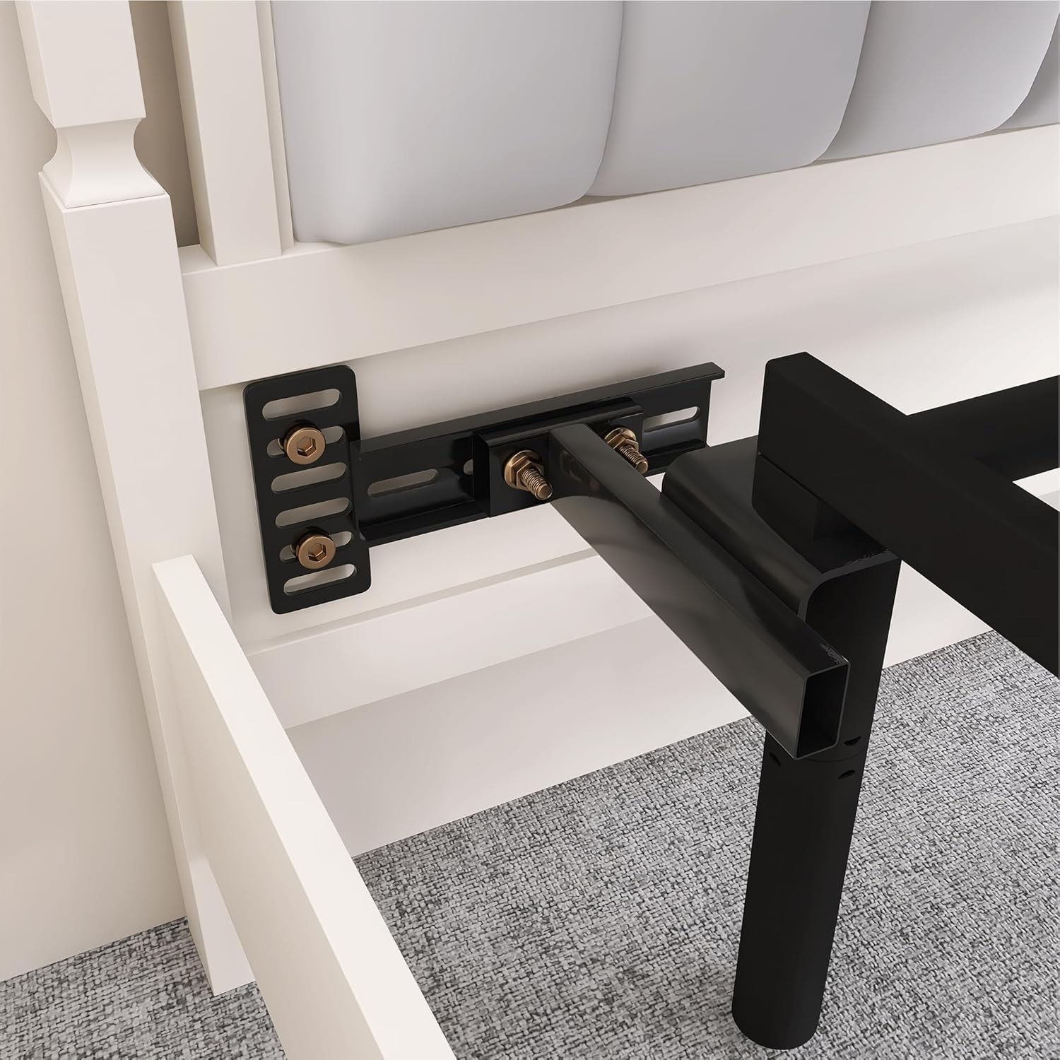 Universal Headboard Brackets Fit Twin Full Queen King 2 Pack Matte Black