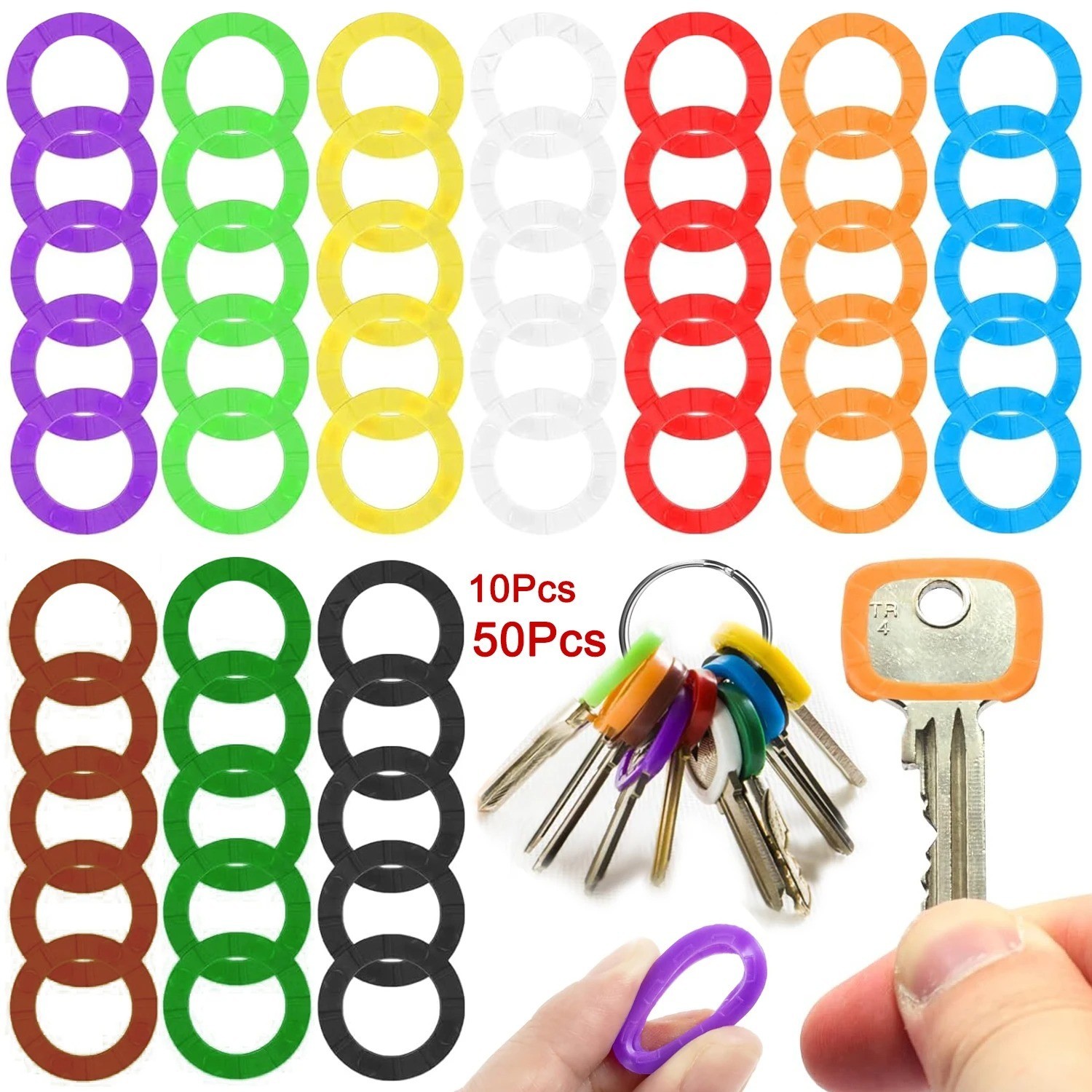 10PCS Silicone Key Covers Hollow Elastic Key Cap Protectors Color Markers