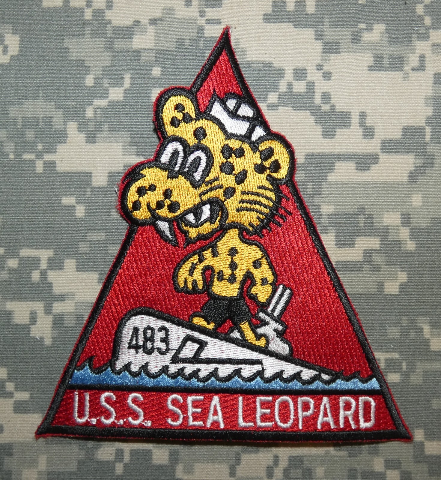 US Navy USS Sea Leopard SS 483 Submarine Embroidered Full Color Patch