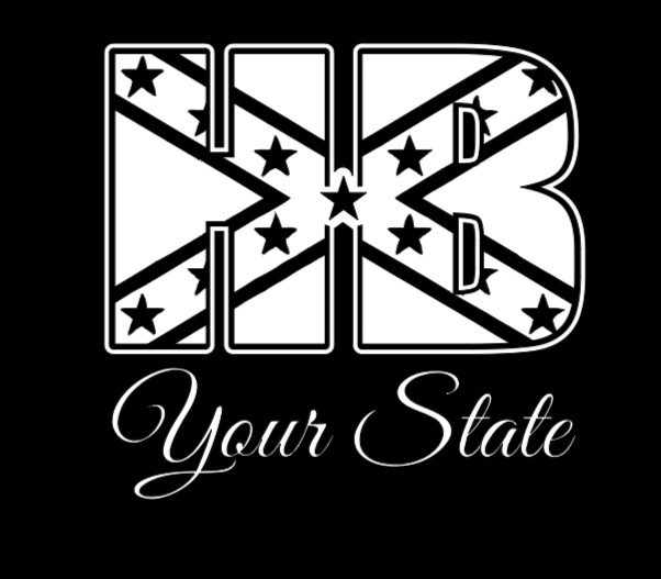HB Holler Boy Flag Decal, Self Adhesive, Truck/car window decal, Easy Apply.