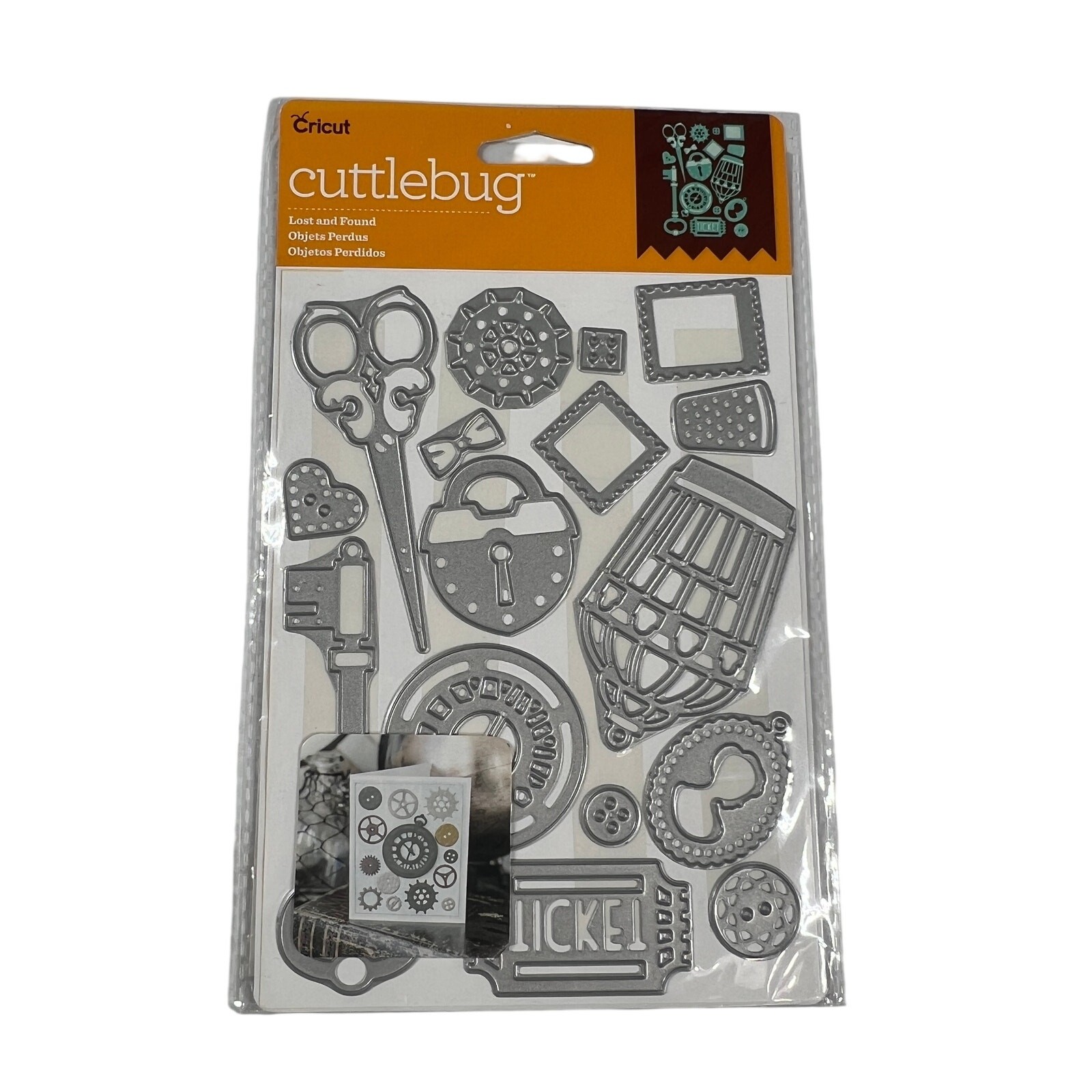 CRICUT Cuttlebug Lost and Found 16pc Metal Die Set Cut Emboss 5x7 New