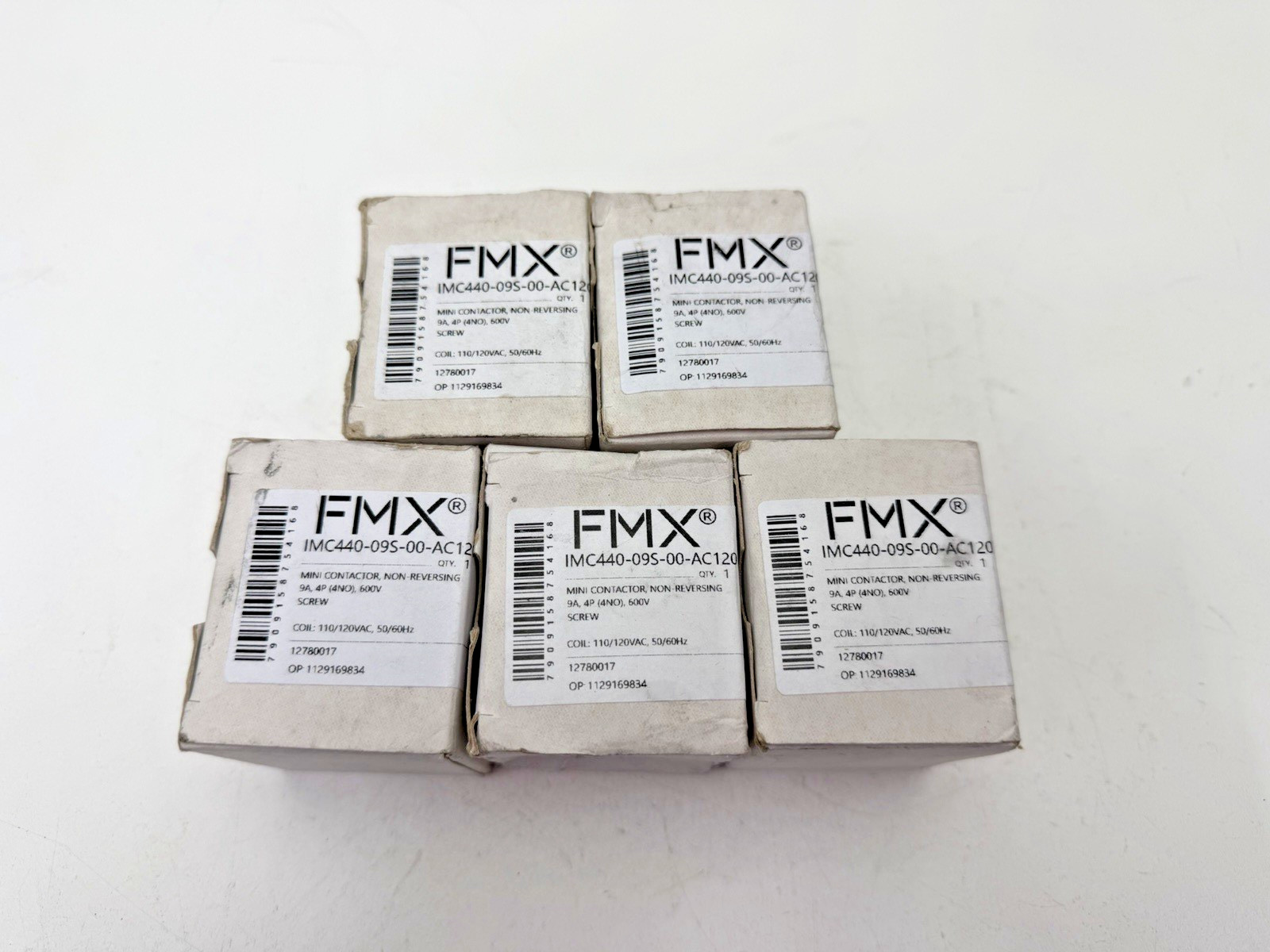Lot of 5 FMX IMC440-09S-00-AC120 Mini Contactor 9A 4 Pole Coil: 110/120VAC