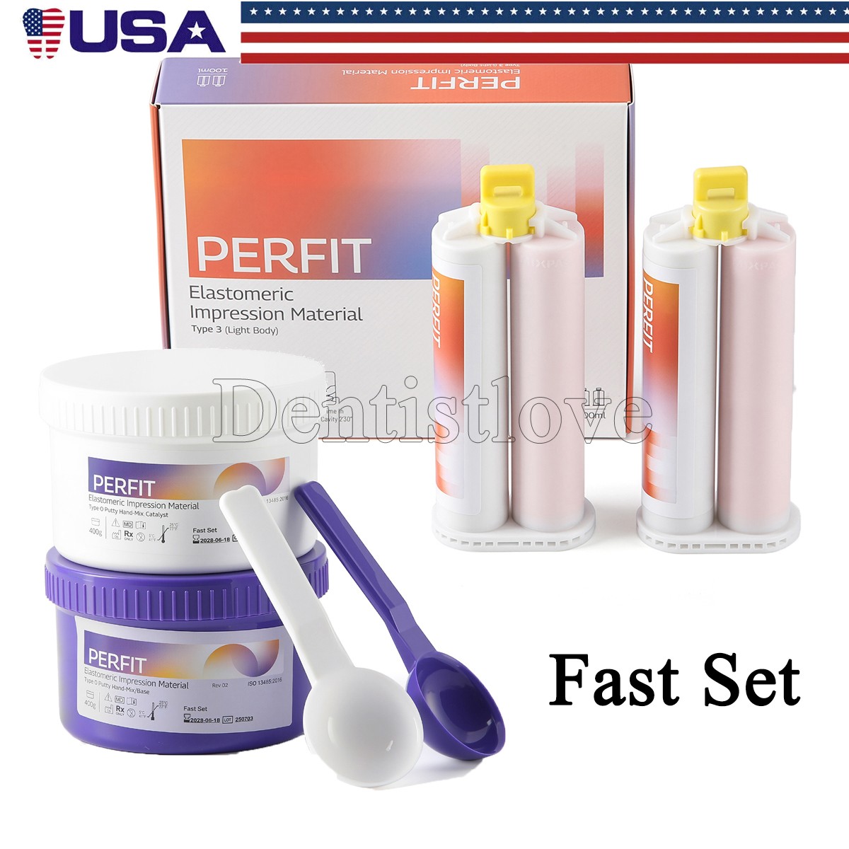 Dental VPS Elastomeric Impression Material Light/Heavy Body Fast Set AZDENT