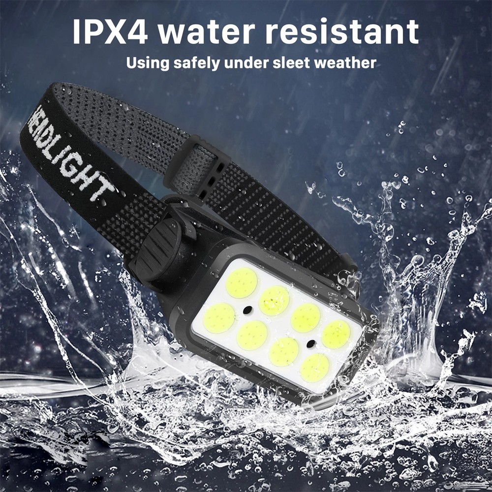 2COB + LED Rechargeable Headlamp Headlight Torch Work Light Head Band Lamp 6000K