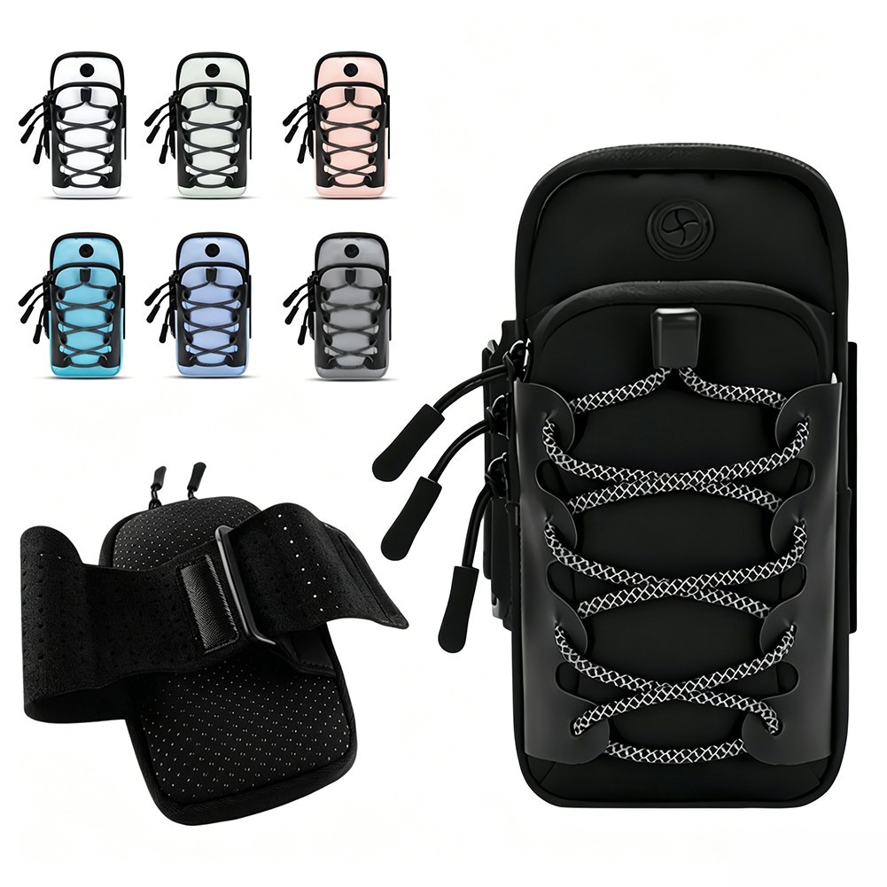 Sports Phone Arm Bag Double-layer Storage Design For Long-distance Travel