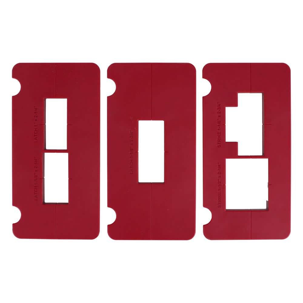 Door Hinge Mortise Jig Kit Router Template Strike Latch Frame Install Tool Set