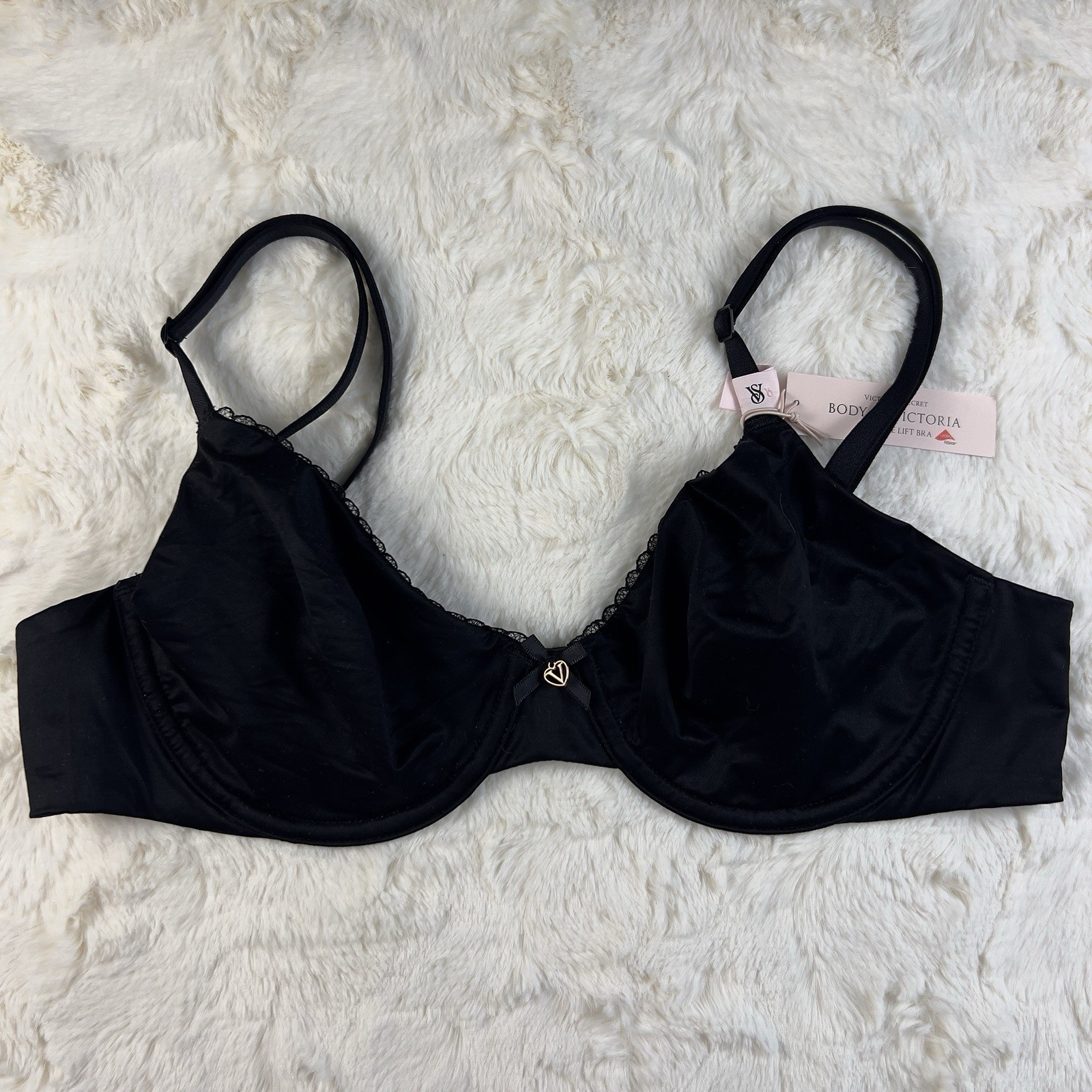 Victoria's Secret Body by Victoria Smooth Black Unlined Demi Underwire Bra 36B