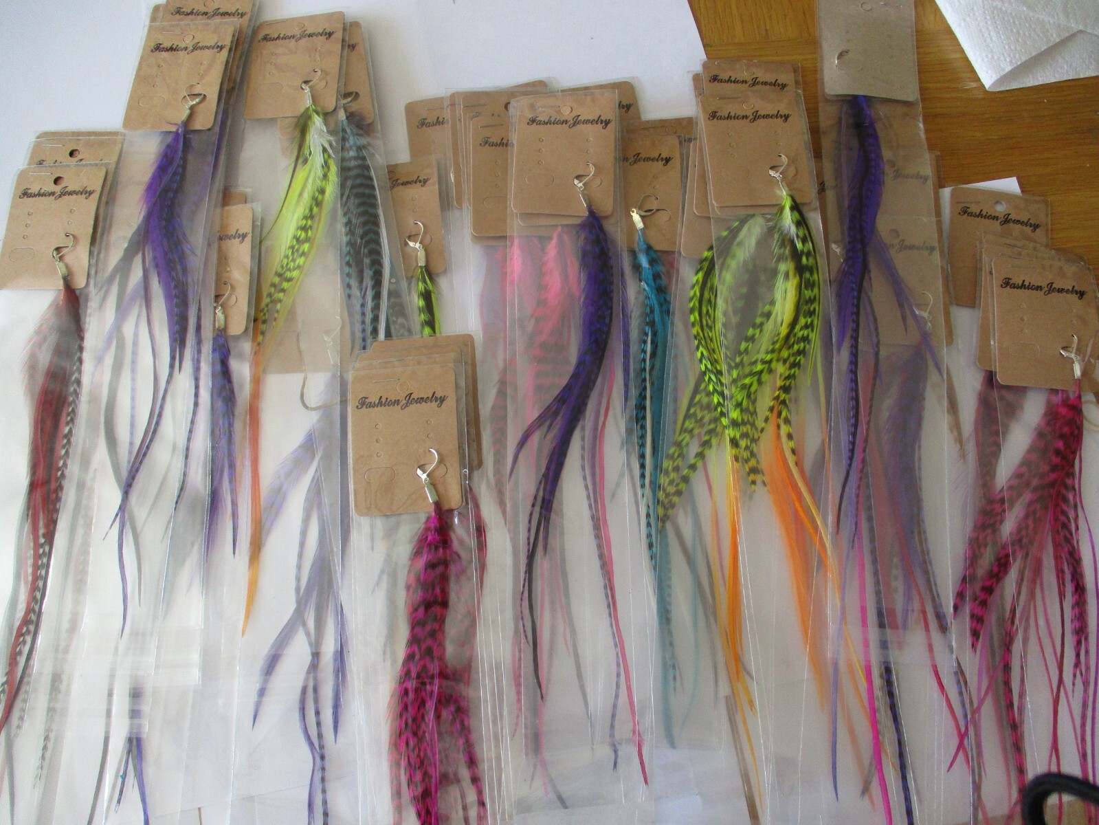 feather earrings x 50 bulk wholesale great for re sellers random mix