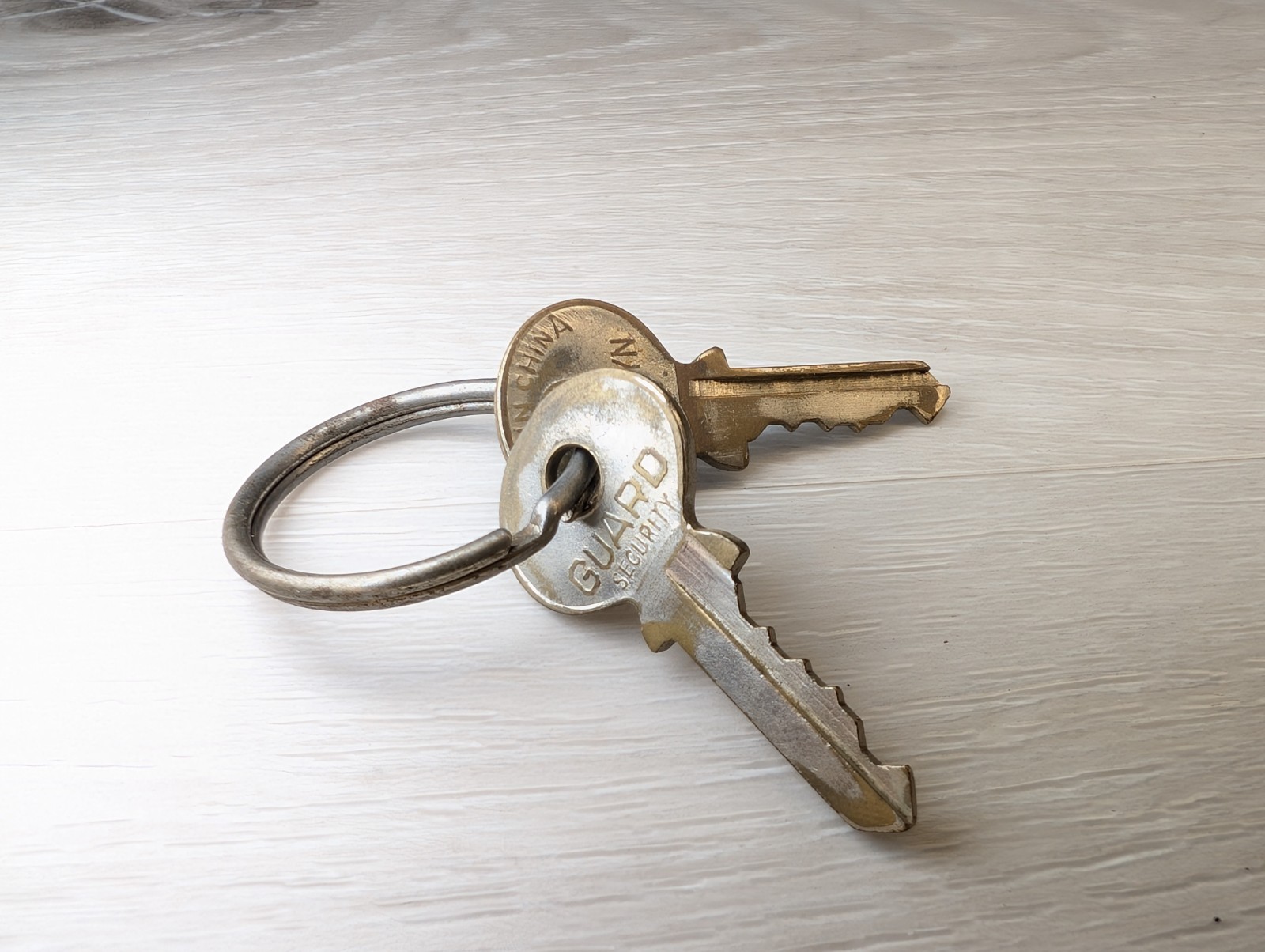Vintage Brass Guard Security Keys Brooklyn NY Decorative Collectors Set on Ring