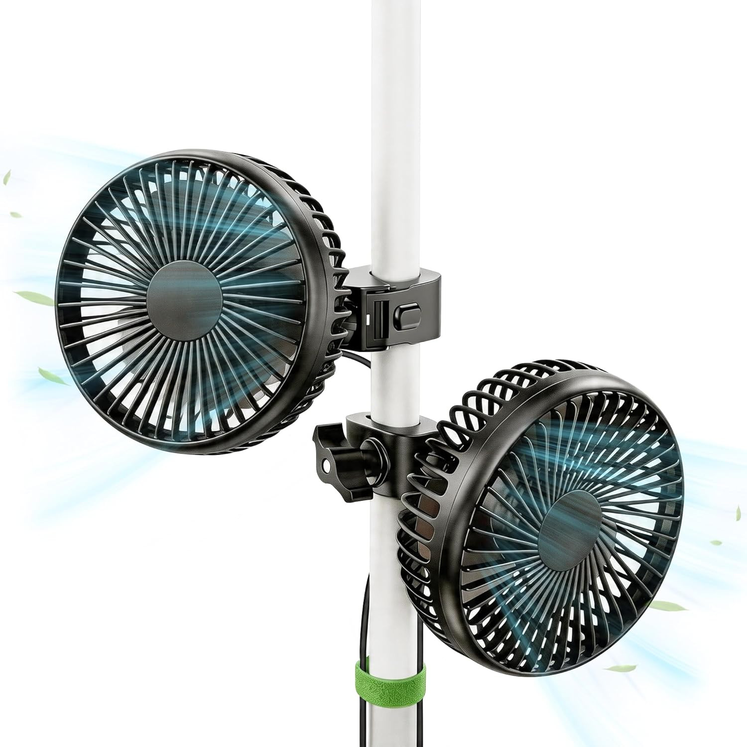 Grow Tent Fan 2-Pack, 5 Inch Clip on Plant Fan with Heavy Duty Screw-Lock Clamp,