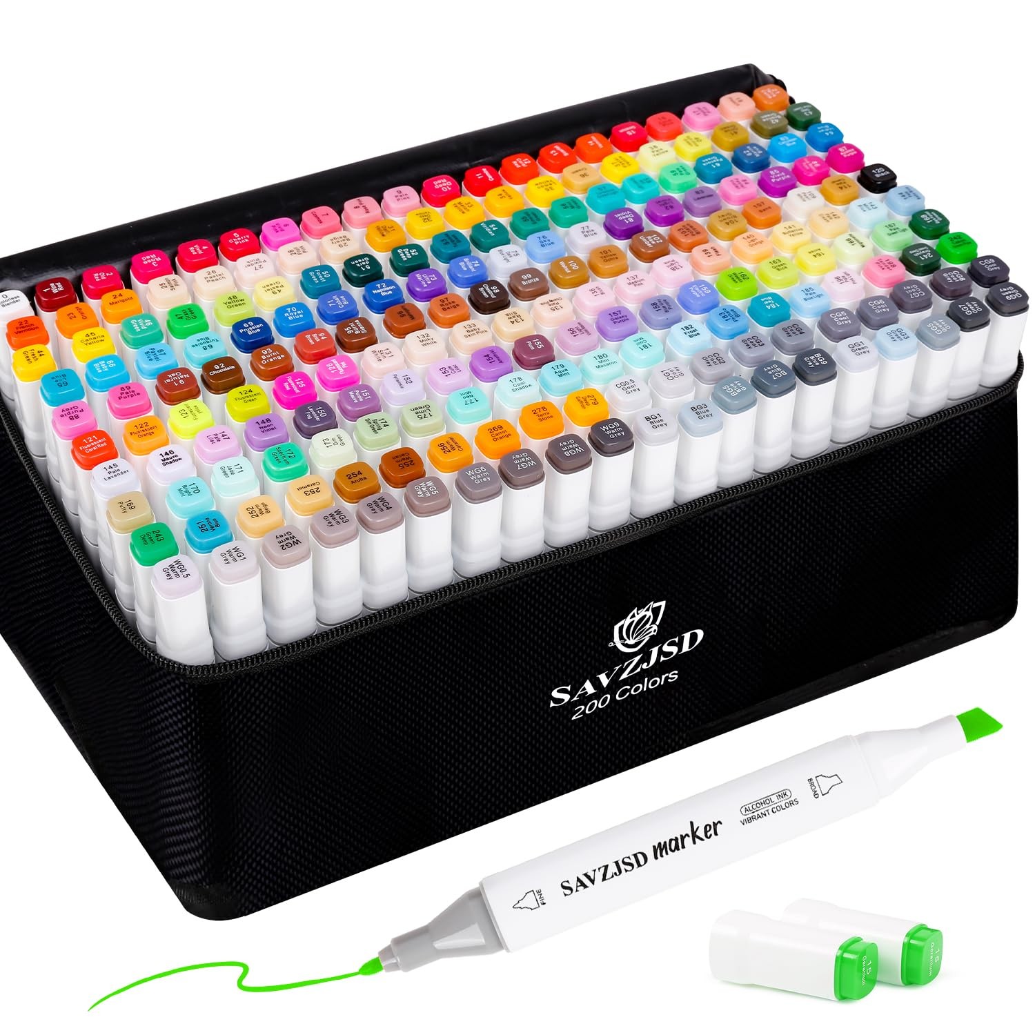 200 Colors Alcohol Markers, Alcohol Markers Set for Adults, Artists in Colori...