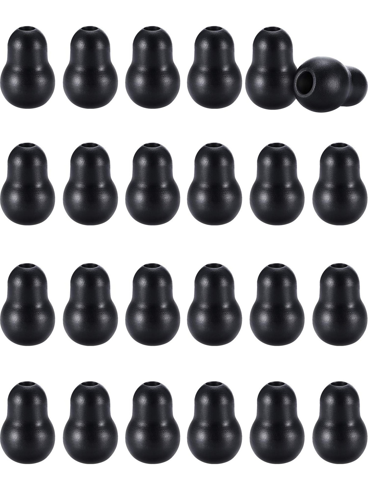 Universal Stethoscope Earpieces - 24 Black Soft Silicone Ear Tips Replacement