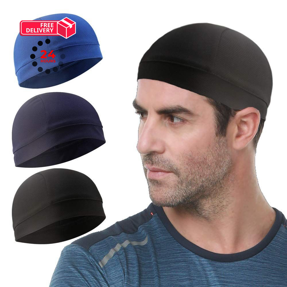 WSHSTS 3 Pack Cooling Skull Cap Helmet Liner Medium, Black,royal Blue,navy