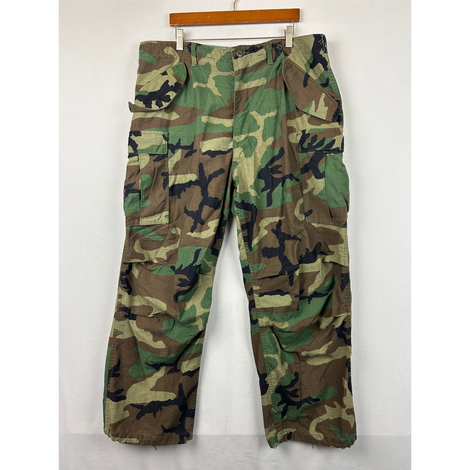 Army Cold Weather Trousers Woodland Camouflage Camo Green Cargo Men's Size L