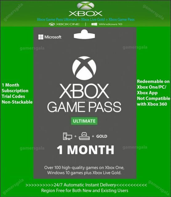 Microsoft Ultimate Game Pass 12 Month Xbox Live Microsoft Points - 30DYTR