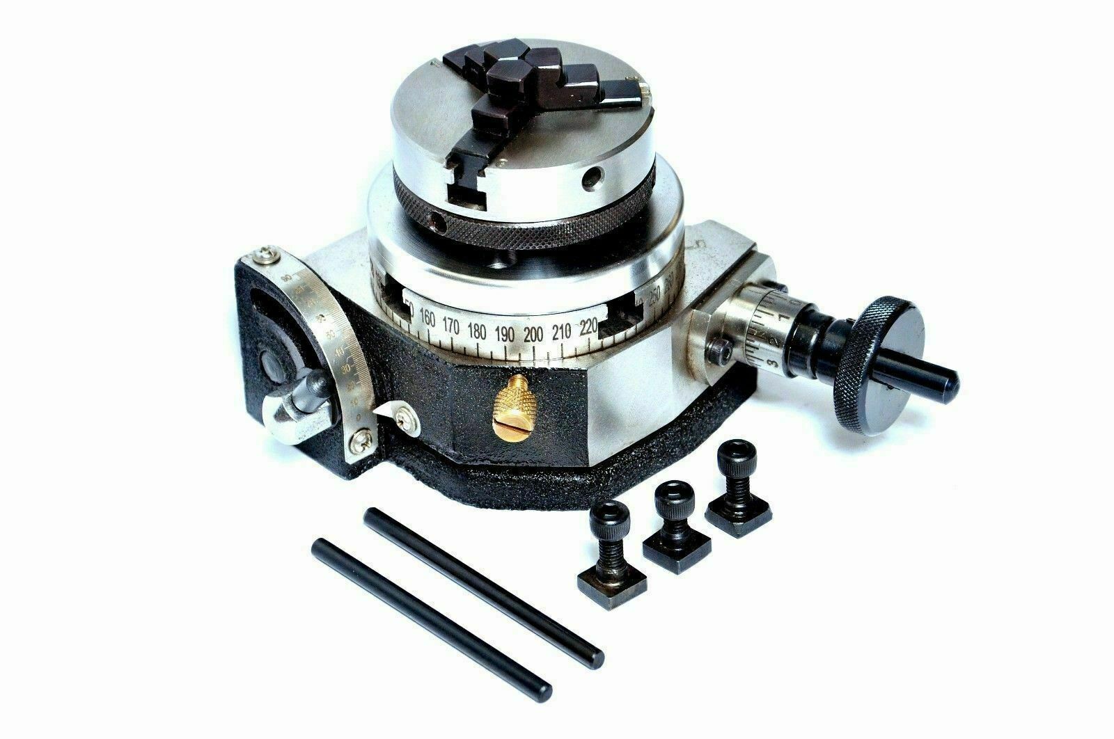 3 Inch Tilting Rotary Table with 65mm Chuck And Back Plate - India's Best