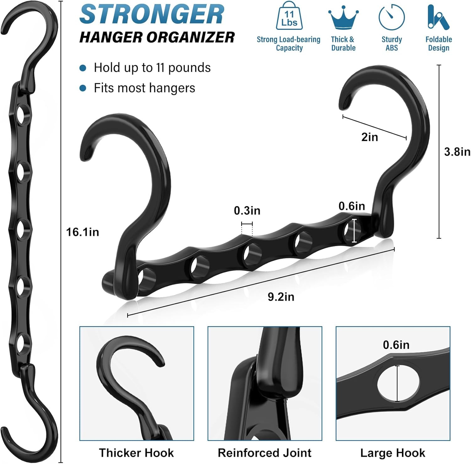 10 Pack Hangers Space Saving Magic Plastic Hanger Organizer Shirt Space Saving H
