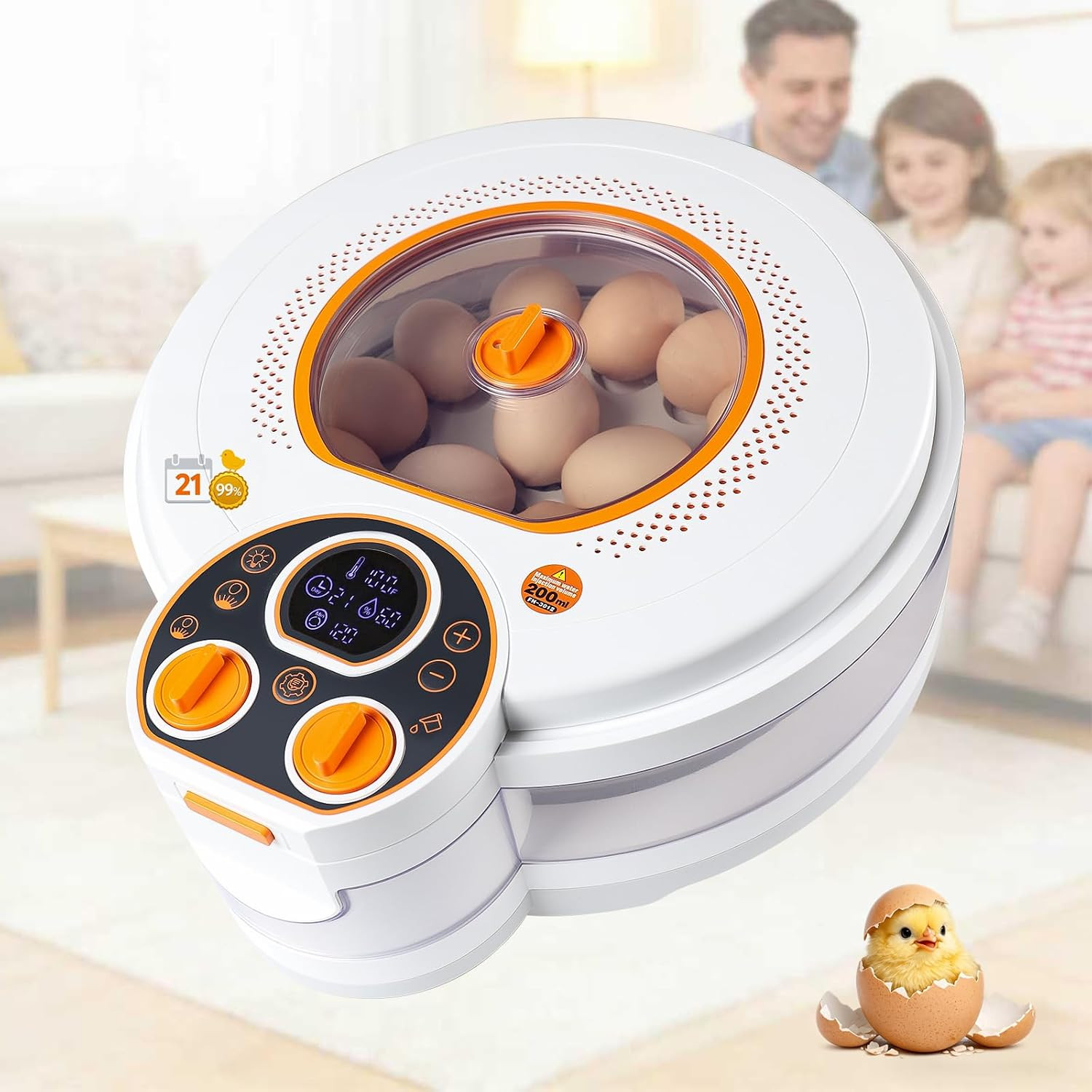 Egg Incubator for Hatching Eggs: Automatic Turner ±1°F Temperature | Auto Humidi