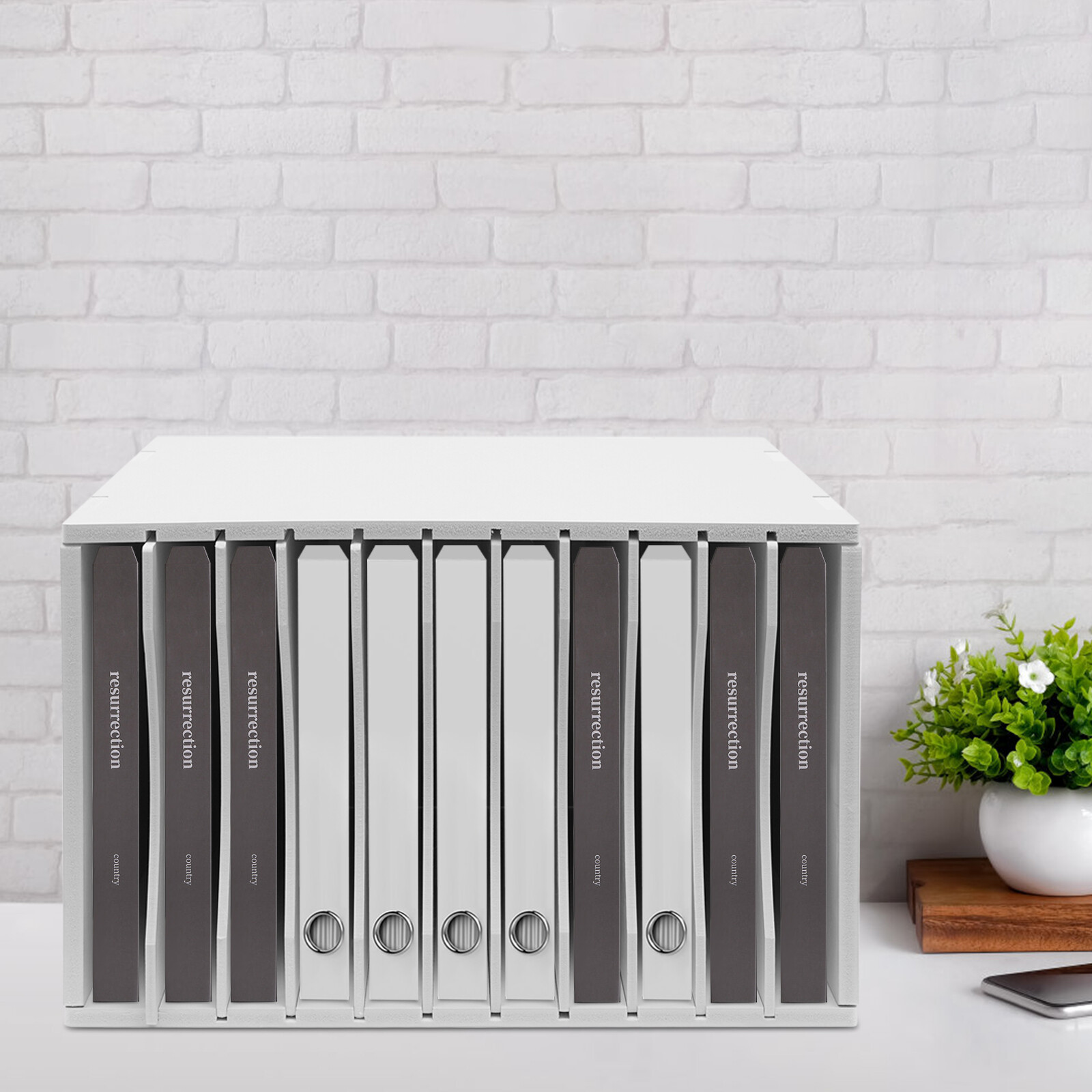Document Organizer Vertical Desktop Sorter 11 Compartments Paper Storage Holder