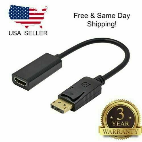 DP Displayport Male to HDMI Female Cable Converter Adapter for PC HP/DELL