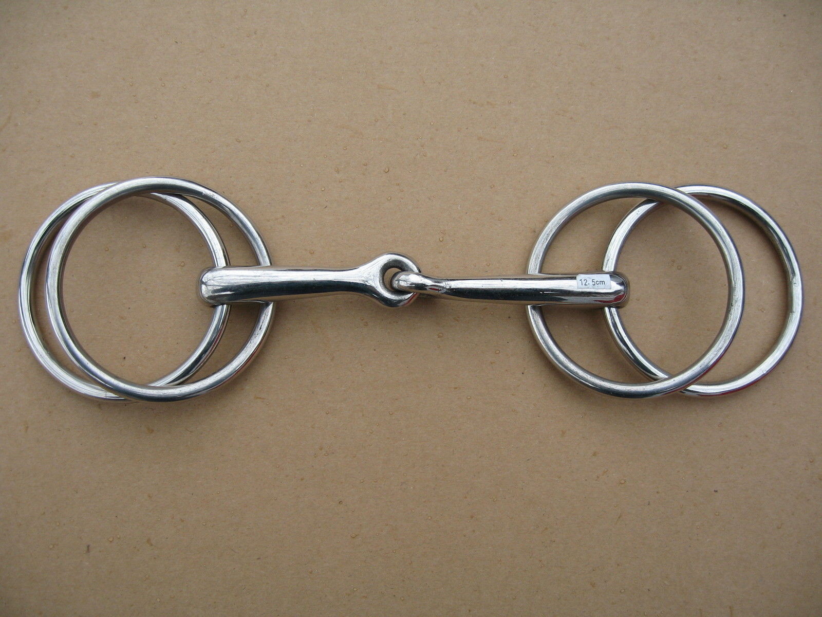 Driving snaffle double ring snaffle four ring bit broken stainless steel 12.5 cm
