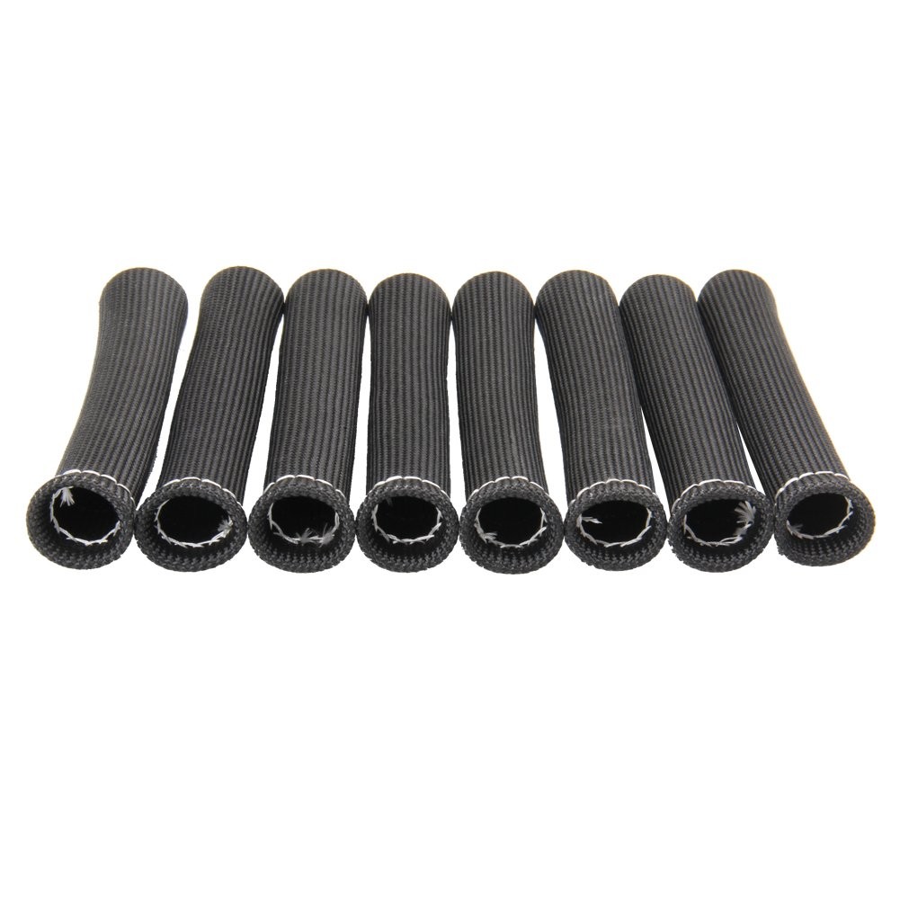 15.2cm Spark Plug Header Boots Heat Shield Sleeve Wire Cover Wrap 2500° ,8PCS