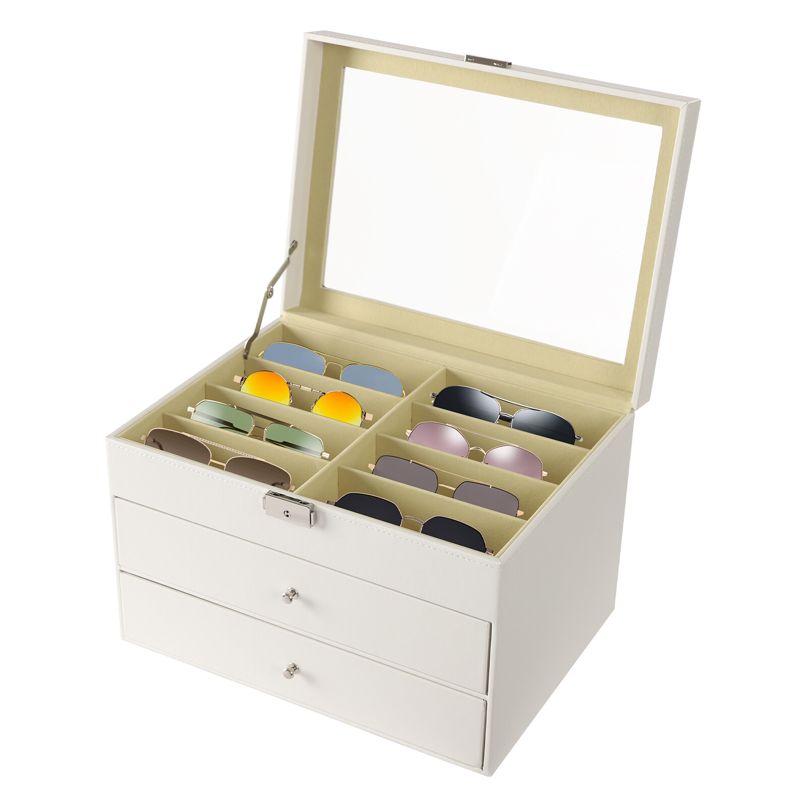 24-Slot Glasses Storage Display Case Organizer For Sunglasses Eyeglass Box