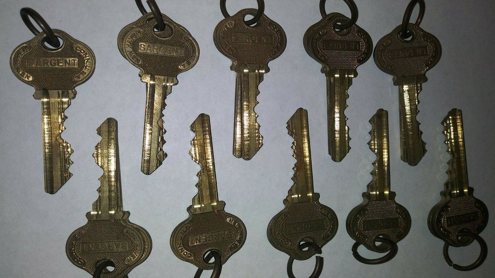 Vintage Sargent Key Lot of 20 RA Keys 10 Pair Pre-Cut Old Style!!   Free Ship!!