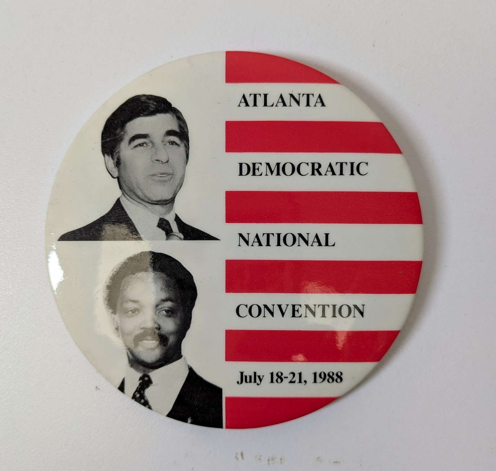 July '88 Atl Democratic National Convention Dukakis & Jackson Campaign Button