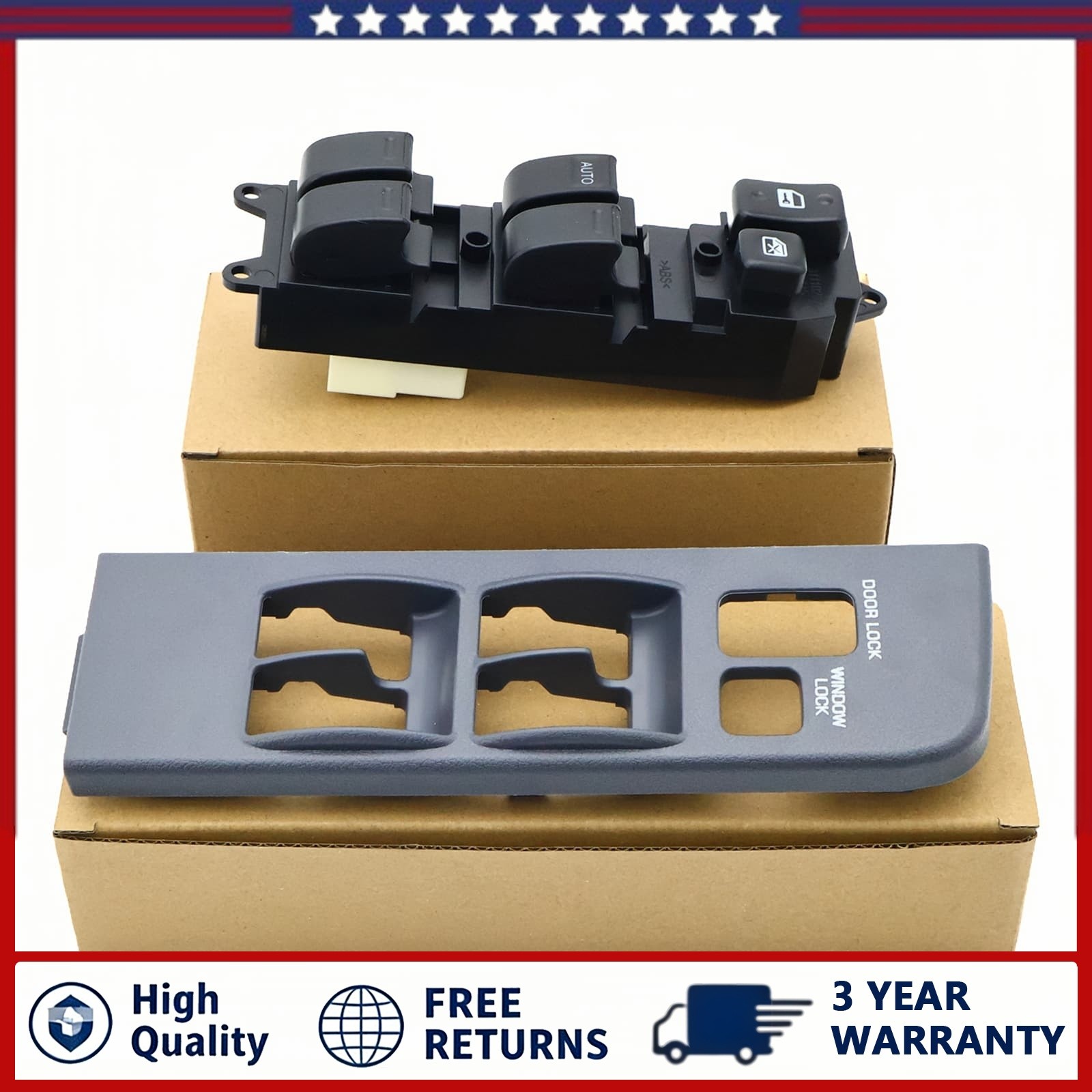 For Toyota Land Cruiser 1991-97 Master Driver Window Control Switch W/Gray Panel