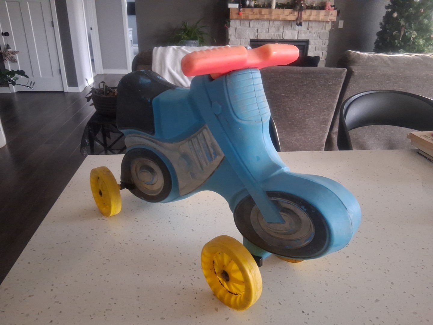 Blue Empire Blow Mold Motorcycle 70s Or 80s Made In USA Vintage Retro