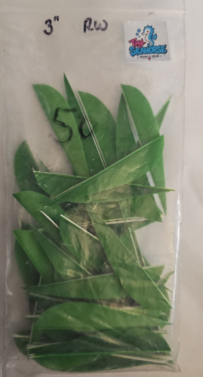 50 Gateway 3" RW Green Parabolic Arrow Fletching Feathers Right Wing New