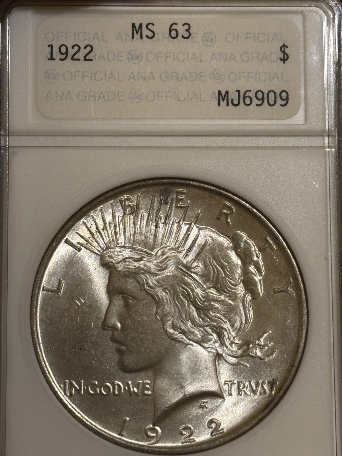 1922 Peace Dollar Rare Old Anacs Soapbox “ Genie Lamp” MS 63 Great Strike!