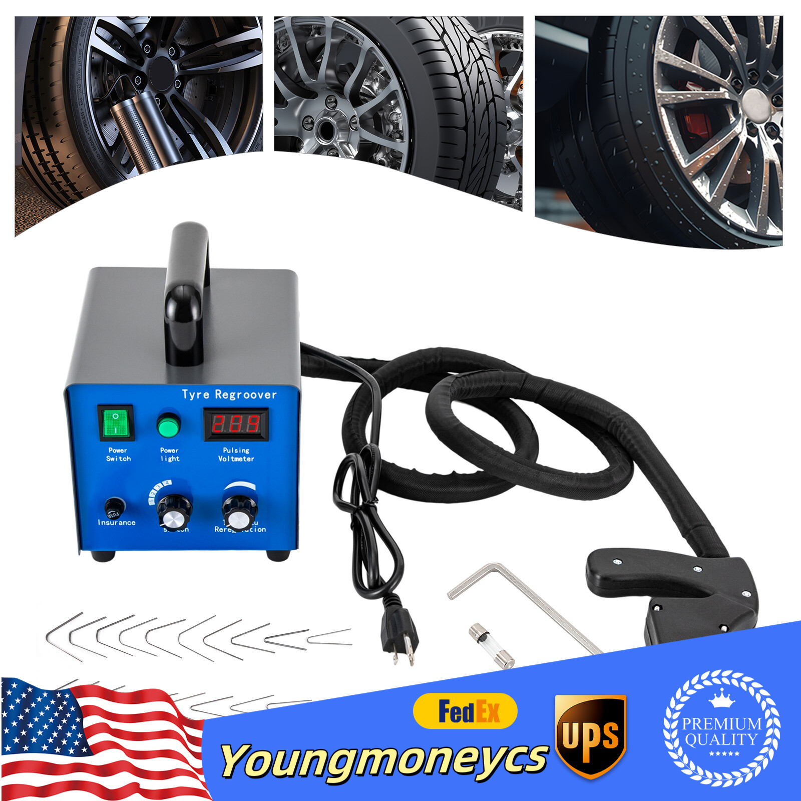 450 Watt Truck Tire Groover Rubber Regroover Cutter Grooving Machine w/ Blades