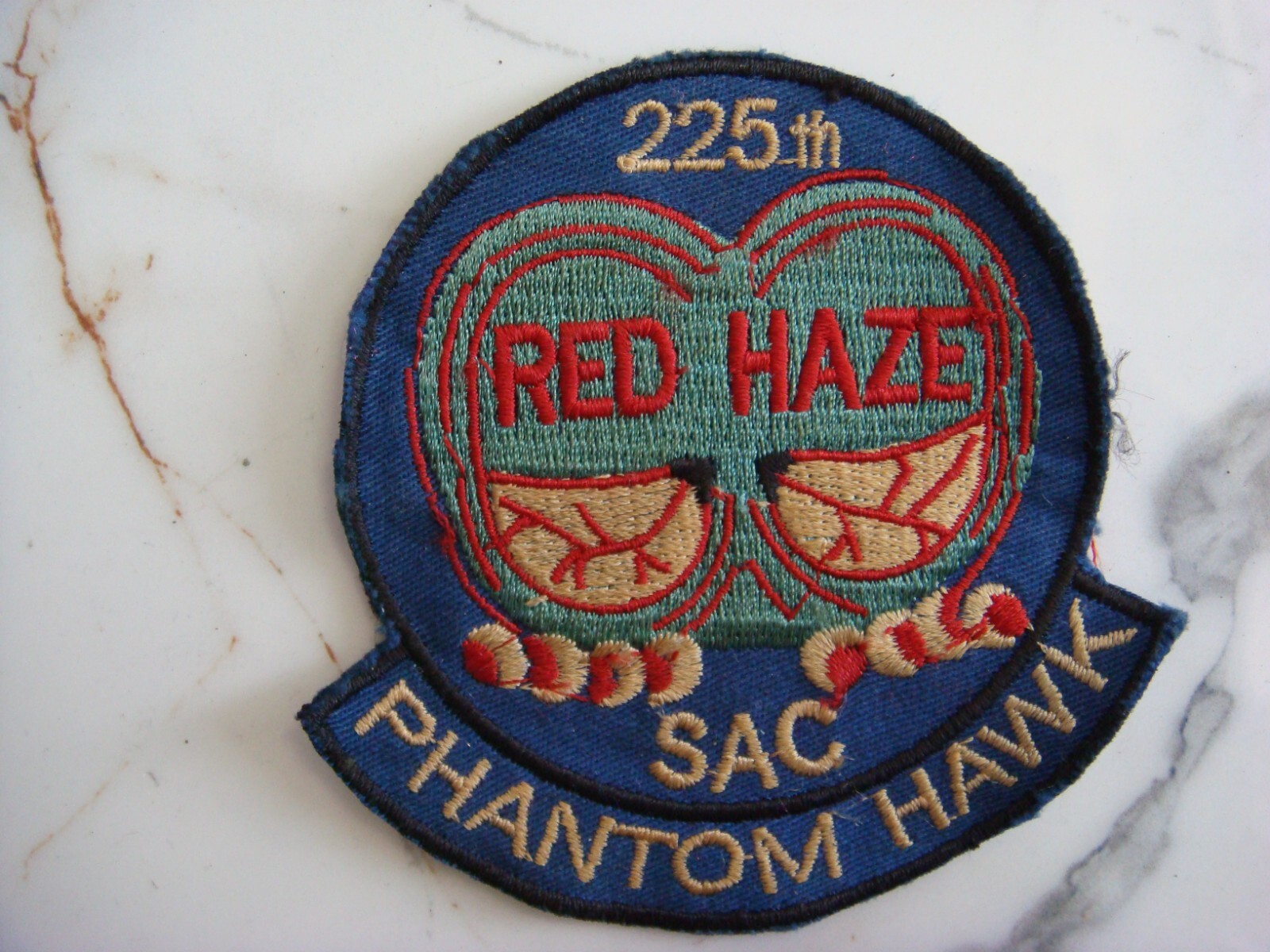 US 225th SURVEILLANCE AIRCRAFT RED HAZE PHANTOM HAWK. VIETNAM WAR PATCH
