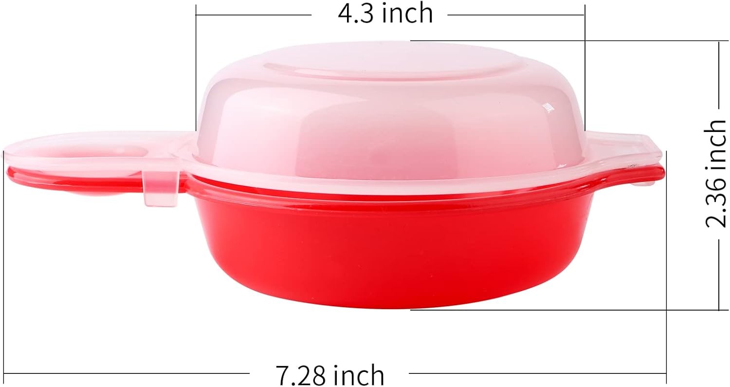 2 sets Microwave Egg Cooker,1 Minute Fast Hamburg Omelet Maker Red