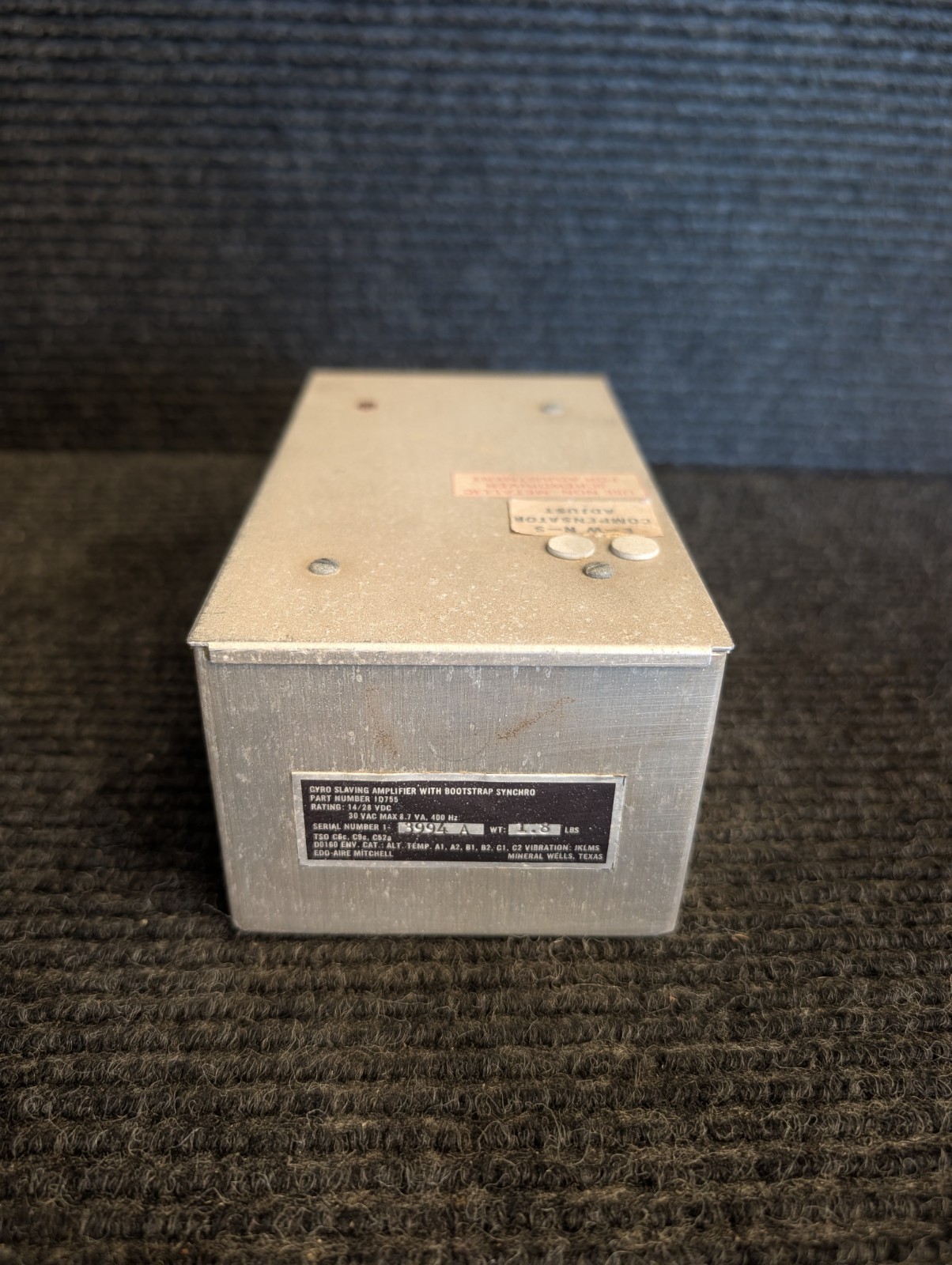 Edo Aire Gyro Slaving Amplifier with Bootstrap, Part# 1D755