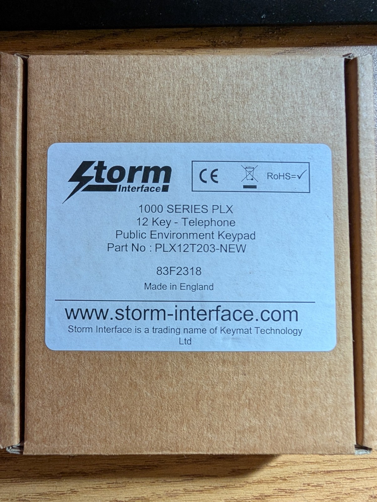 Storm Interface 1000 Series Plx 12 Key  Public Environment Key Pad PLX12T203-NEW