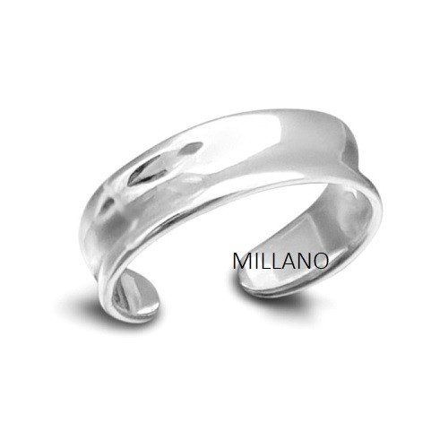 Genuine Hallmarked 925 Sterling Silver Concave Band Adjustable Toe Ring