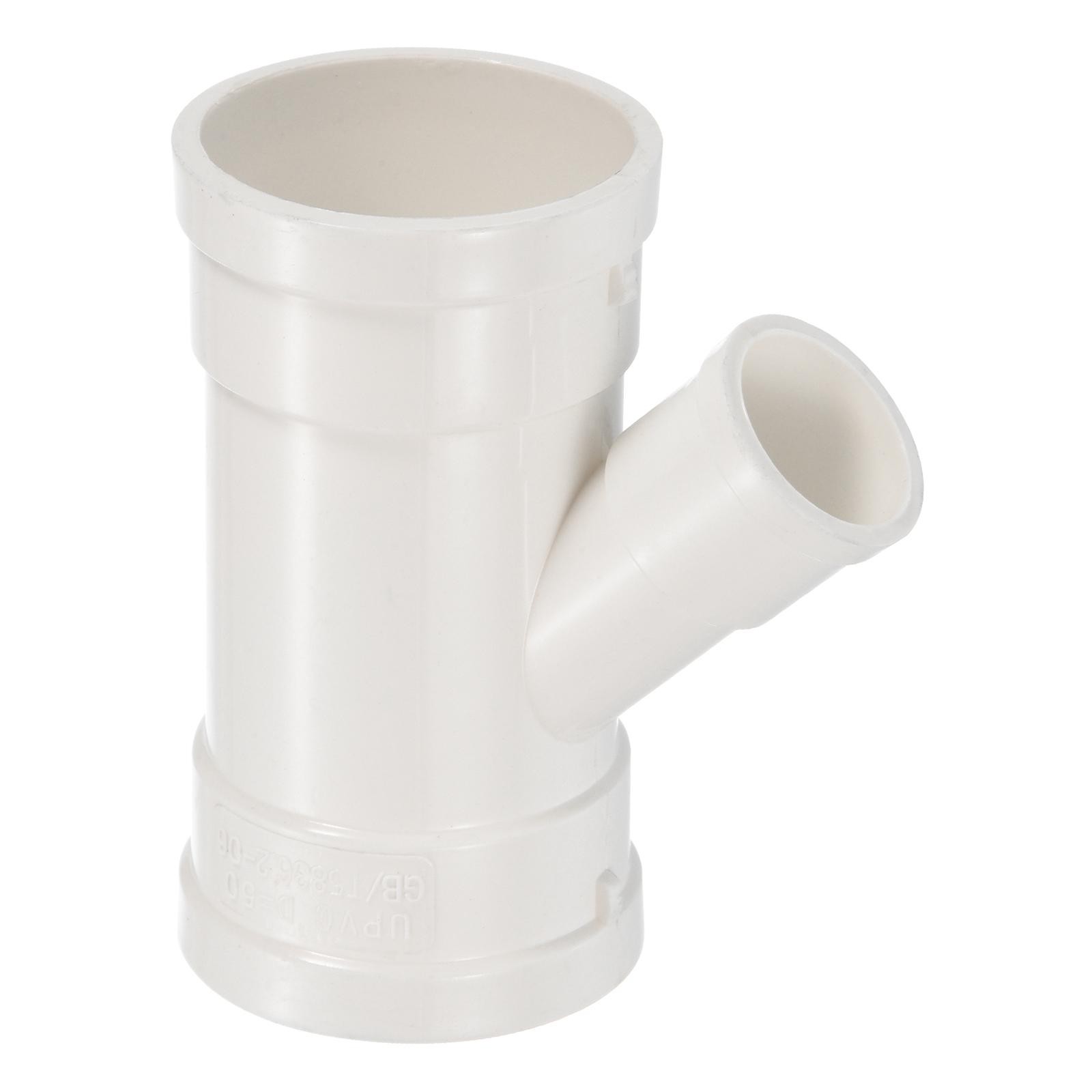 2" to 1" Y-Shape Duct Hose Connector for Drain Tube, Drip Systems, White