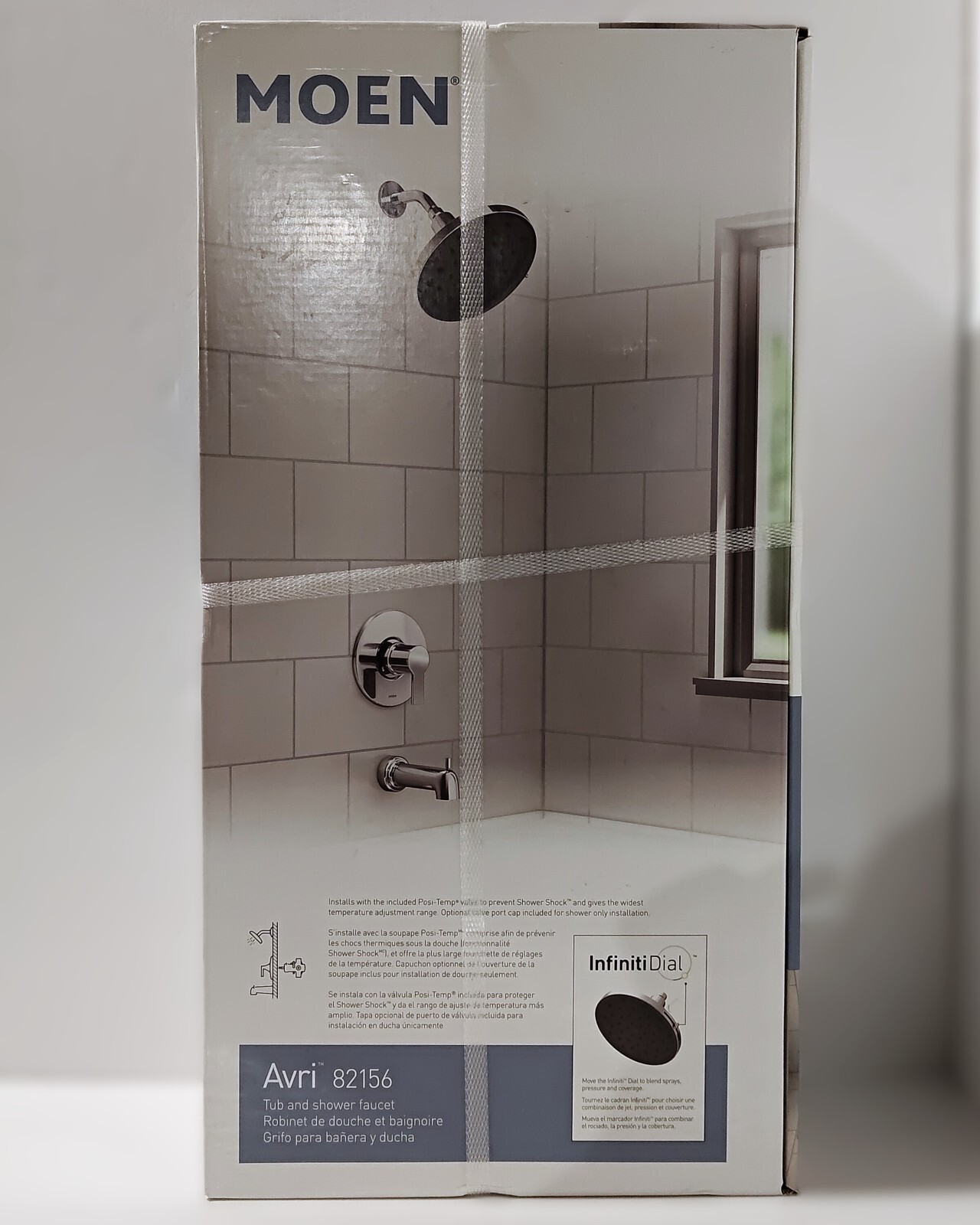 Moen Avri 82156 Chrome Bathroom Tub & Shower Faucet Infiniti Dial Posi-Temp