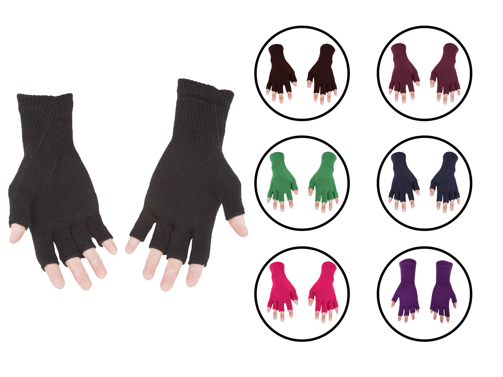 Gravity Threads Unisex Men Women Half Finger Stretchy Knit Fingerless Winter