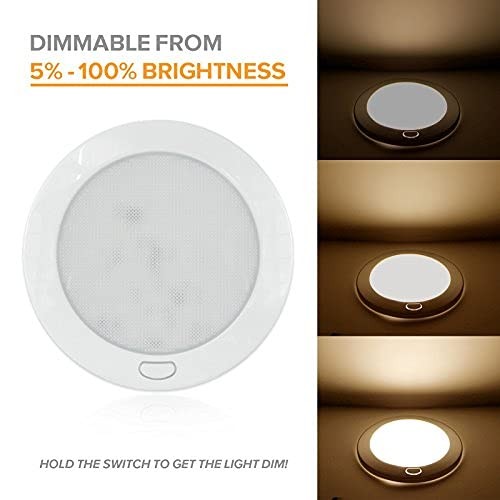 12Volt LED Panel Light with Switch - 5" 5inch, Dimmer Switch, Warm White Light