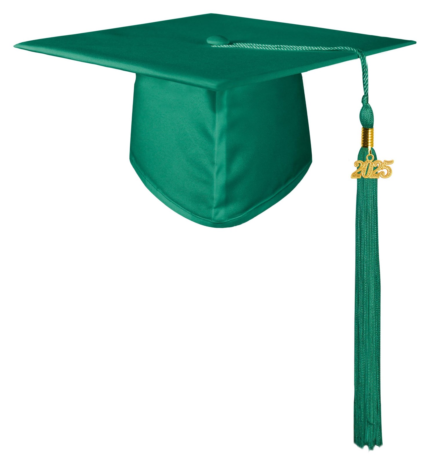 Unisex Adult Matte Graduation Cap with 2025 Tassel Emerald Green
